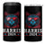 Harris 2024 4 in 1 Can Cooler Tumbler Childless Cat Lady For President American Flag - Wonder Print Shop