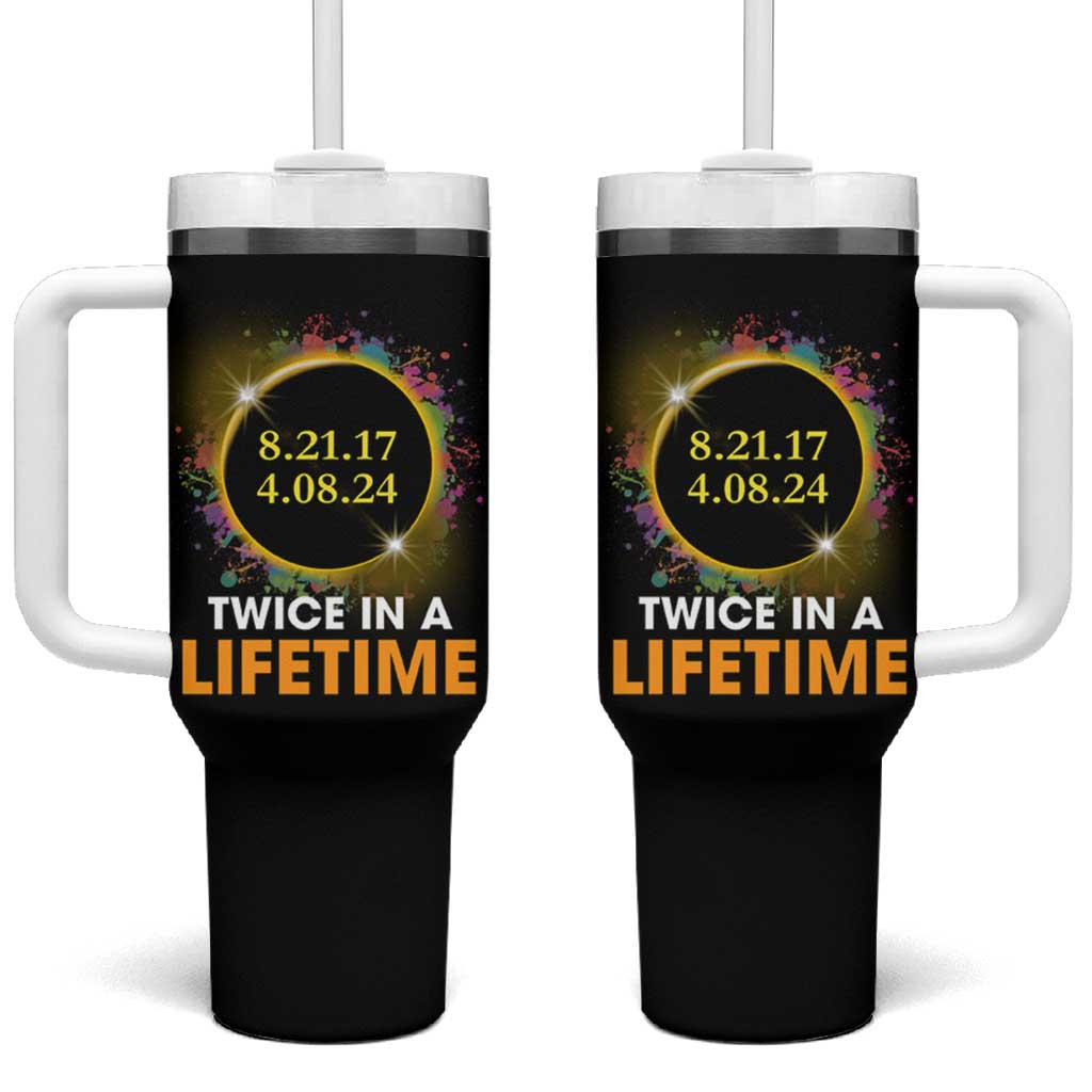 Total Solar Eclipse Tumbler With Handle Twice In A Life Time American Totality 2024 2017