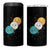 Funny Total Solar Eclipse 4 in 1 Can Cooler Tumbler Cute Earth Moon Sun American Totality April 8 2024 - Wonder Print Shop