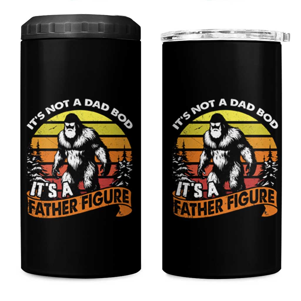 Funny Bigfoot Dad 4 in 1 Can Cooler Tumbler It's Not A Dad Bod It's A Father Figure - Wonder Print Shop