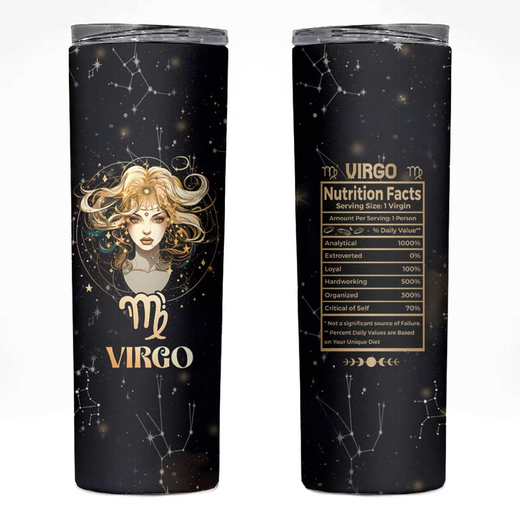 Virgo Zodiac Skinny Tumbler Celestial Constellation Astrology Horoscope Galaxy