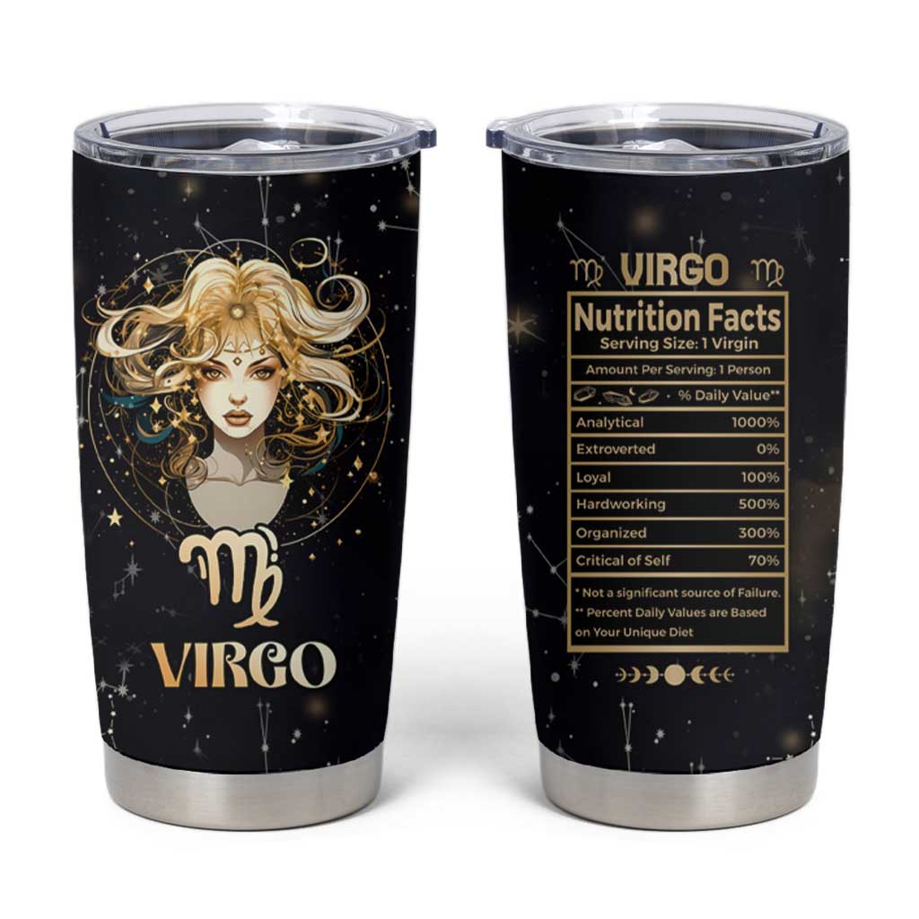 Virgo Zodiac Tumbler Cup Celestial Constellation Astrology Horoscope Galaxy