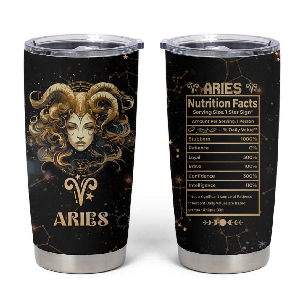 Aries Zodiac Tumbler Cup Celestial Constellation Astrology Horoscope Galaxy