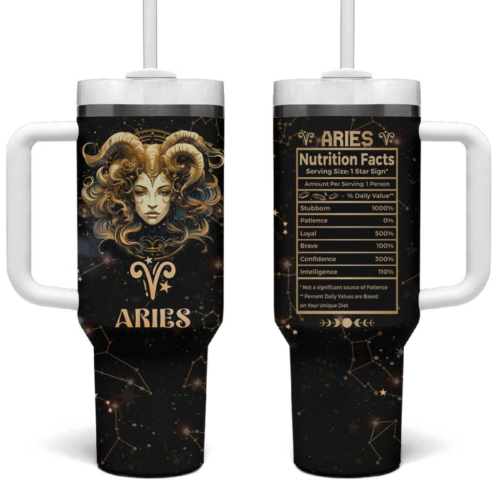 Aries Zodiac Tumbler With Handle Celestial Constellation Astrology Horoscope Galaxy