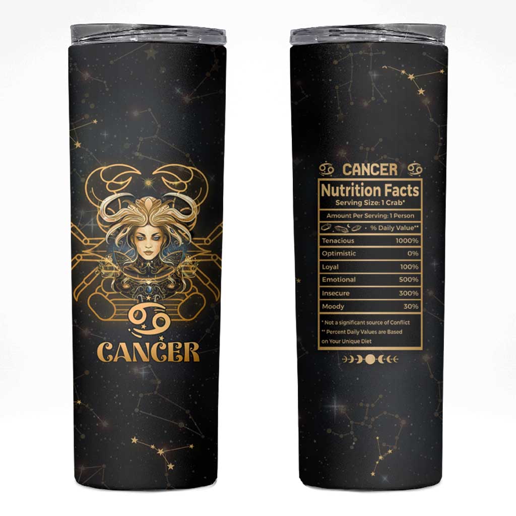 Cancer Zodiac Skinny Tumbler Celestial Constellation Astrology Horoscope Galaxy