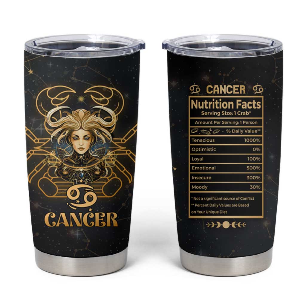 Cancer Zodiac Tumbler Cup Celestial Constellation Astrology Horoscope Galaxy