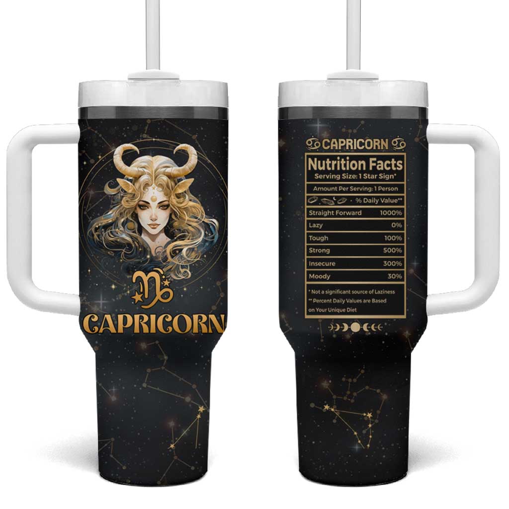 Capricorn Zodiac Tumbler With Handle Celestial Constellation Astrology Horoscope Galaxy