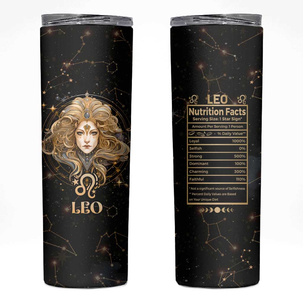 Leo Zodiac Skinny Tumbler Celestial Constellation Astrology Horoscope Galaxy - Wonder Print Shop