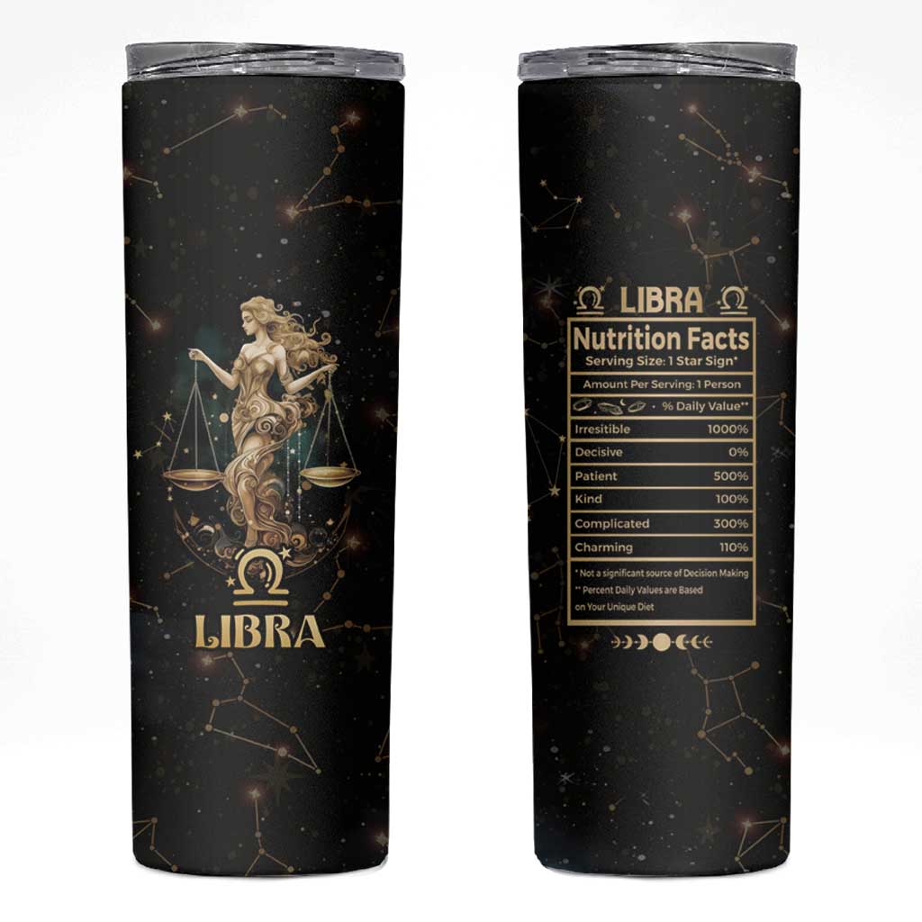 Libra Zodiac Skinny Tumbler Celestial Constellation Astrology Horoscope Galaxy - Wonder Print Shop