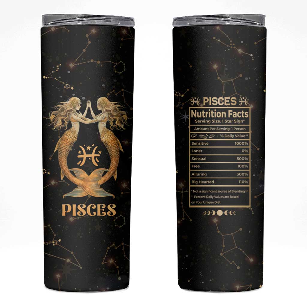 Pisces Zodiac Skinny Tumbler Celestial Constellation Astrology Horoscope Galaxy - Wonder Print Shop