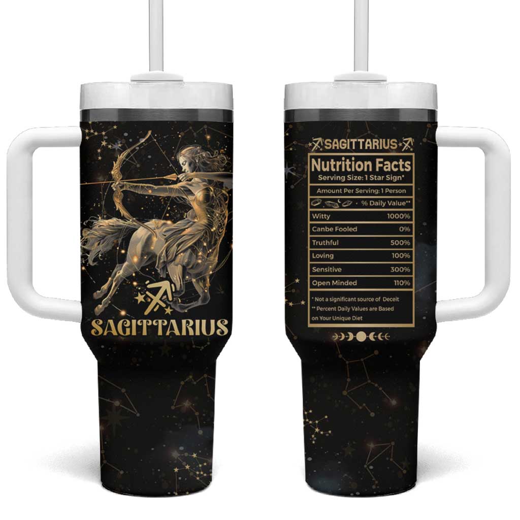 Sagittarius Zodiac Tumbler With Handle Celestial Constellation Astrology Horoscope Galaxy - Wonder Print Shop