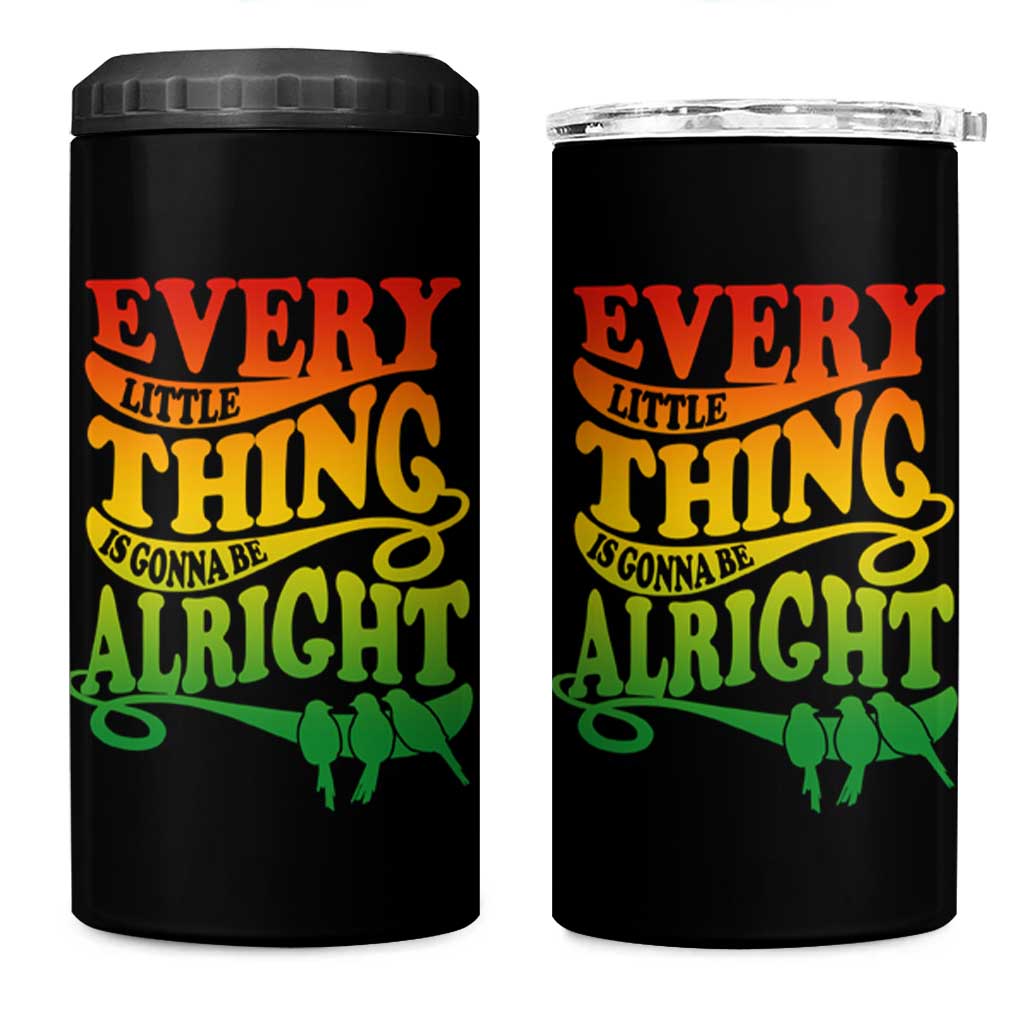 Jamaica Reggae 4 in 1 Can Cooler Tumbler Every Little Thing Gonna Be Alright Good Vibes - Wonder Print Shop