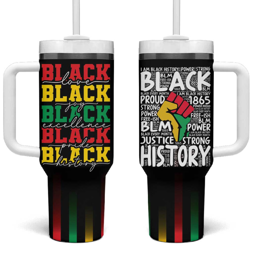 Black Pride Tumbler With Handle Black Love Joy Excellence Pride BLM Black History