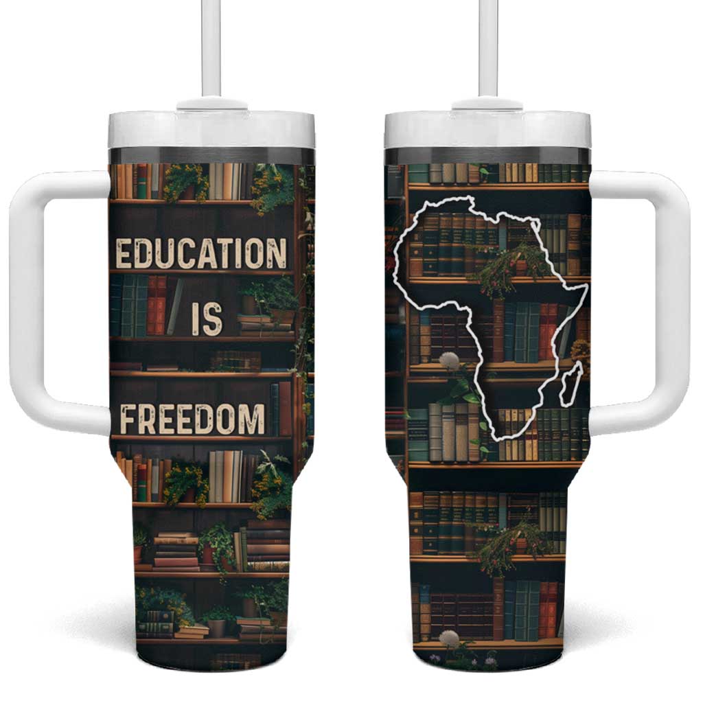 Black Educator Tumbler With Handle Education Is Freedom Bookish Black History