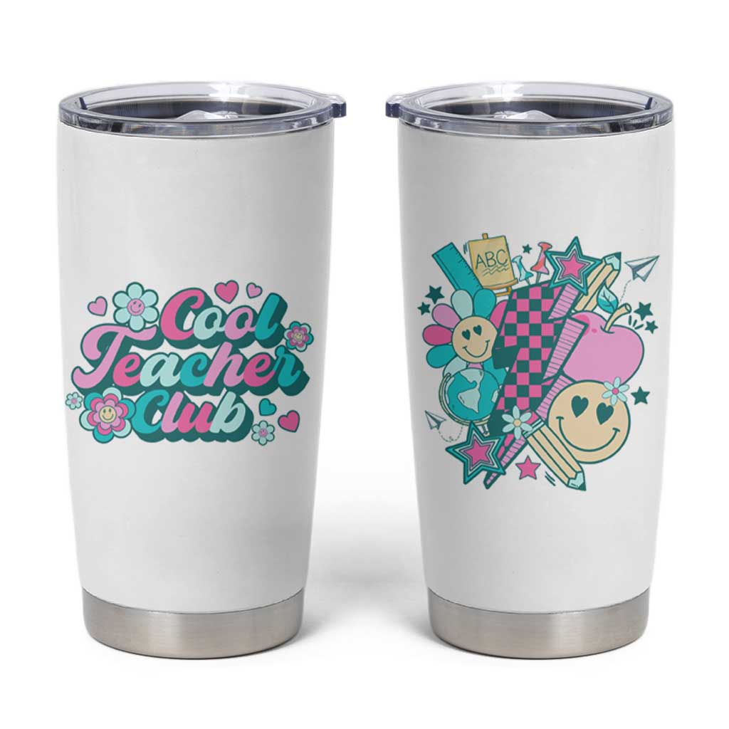 Cool Teacher Club Retro Groovy Tumbler Cup