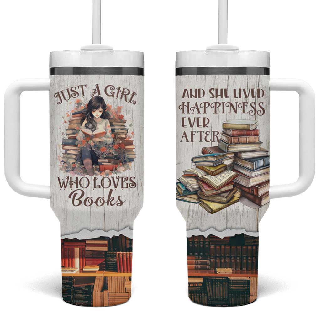 Book Lover Tumbler With Handle Just A Girl Who Loves Books