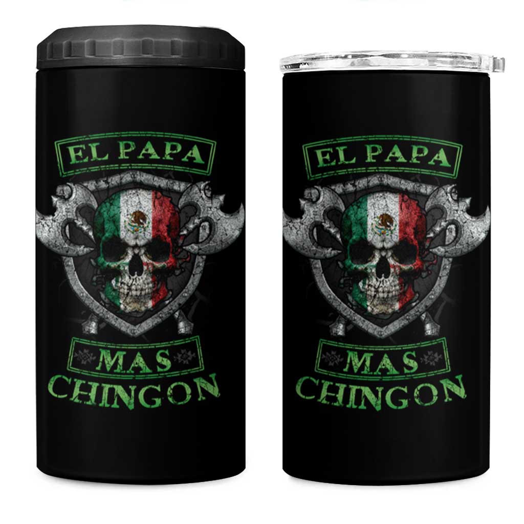 Mexican Dad 4 in 1 Can Cooler Tumbler El Papa Mas Chingon Mexico Father's Day - Wonder Print Shop