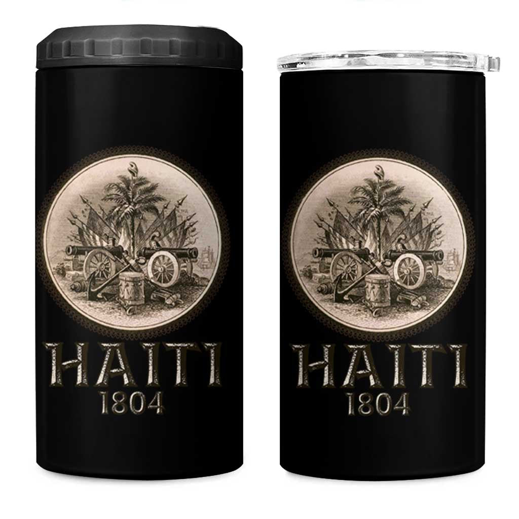 Haitian 4 in 1 Can Cooler Tumbler Revolution 1804 Haiti Flag Vintage - Wonder Print Shop