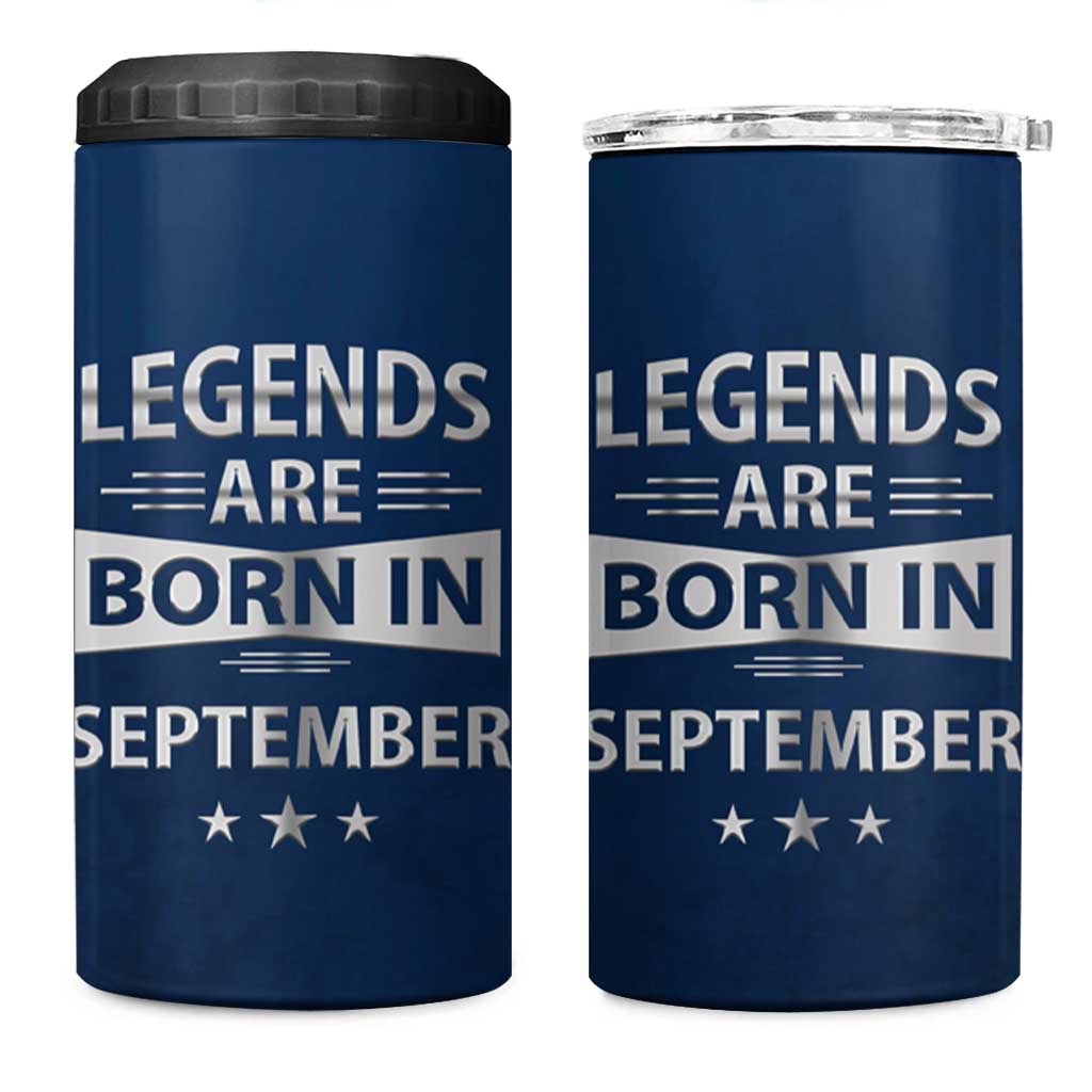 Funny Birthday Gifts For Men 4 in 1 Can Cooler Tumbler Legends Are Born In September - Wonder Print Shop