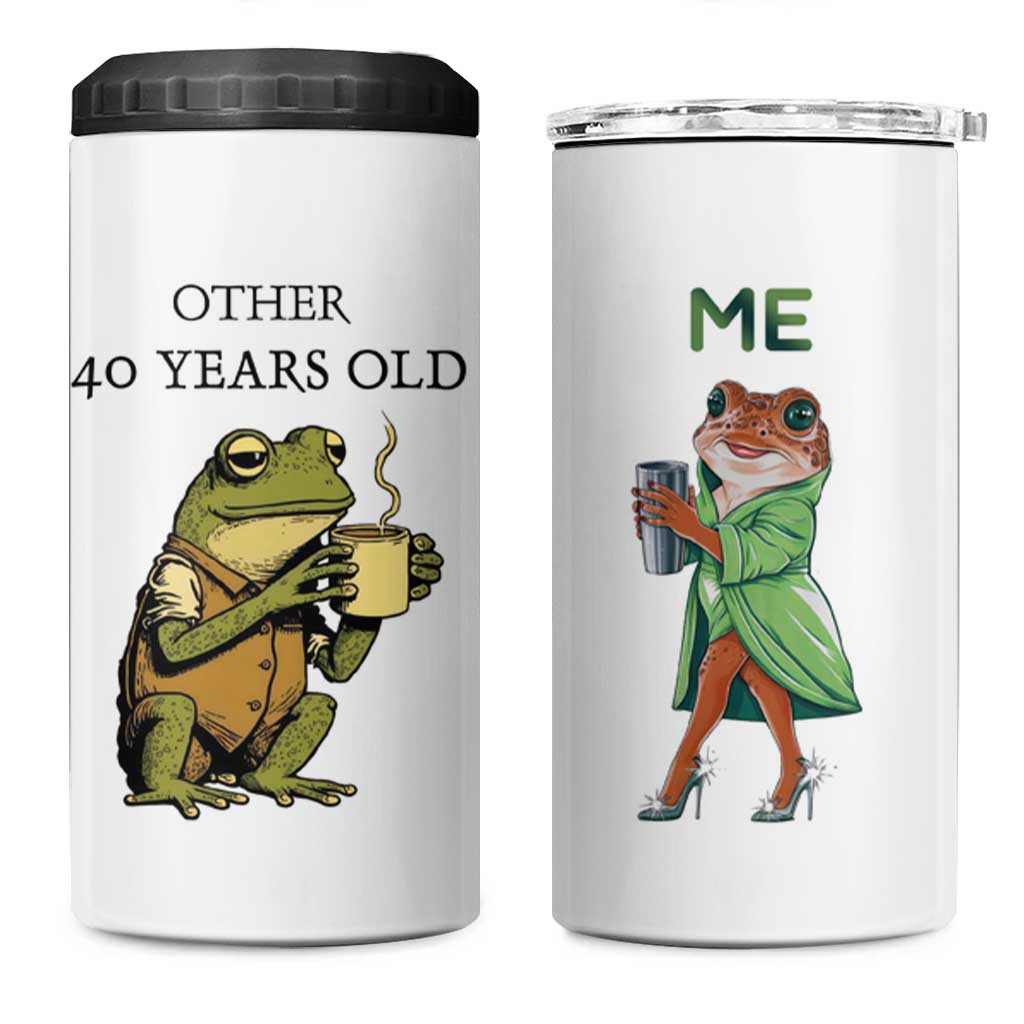 40th Birthday Gifts for Women 4 in 1 Can Cooler Tumbler Funny Frog Other And You - Wonder Print Shop