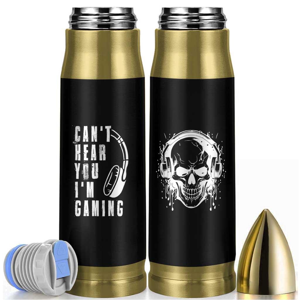 Gifts For Gamer Bullet Tumbler Can't Hear You I'm Gaming Headphone Skull