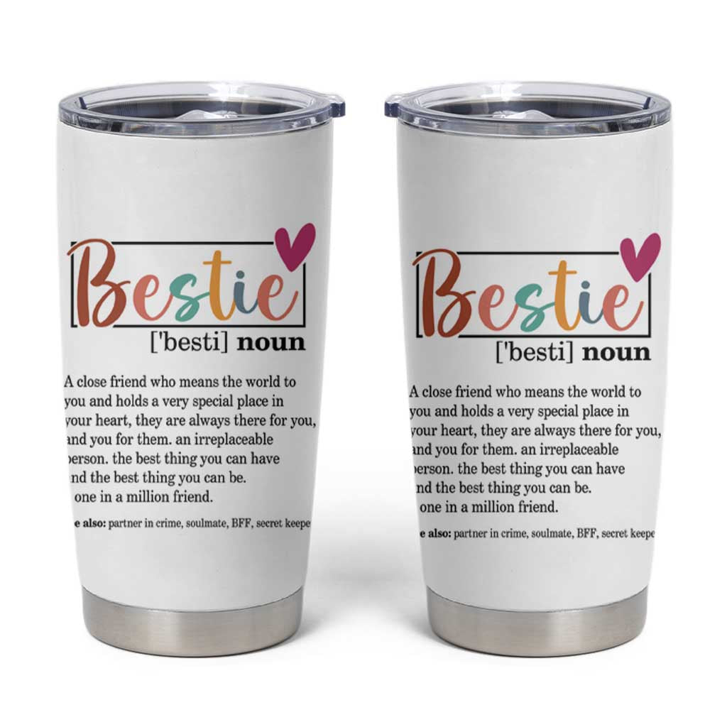 Gifts for Best Friends Tumbler Cup Bestie Definition