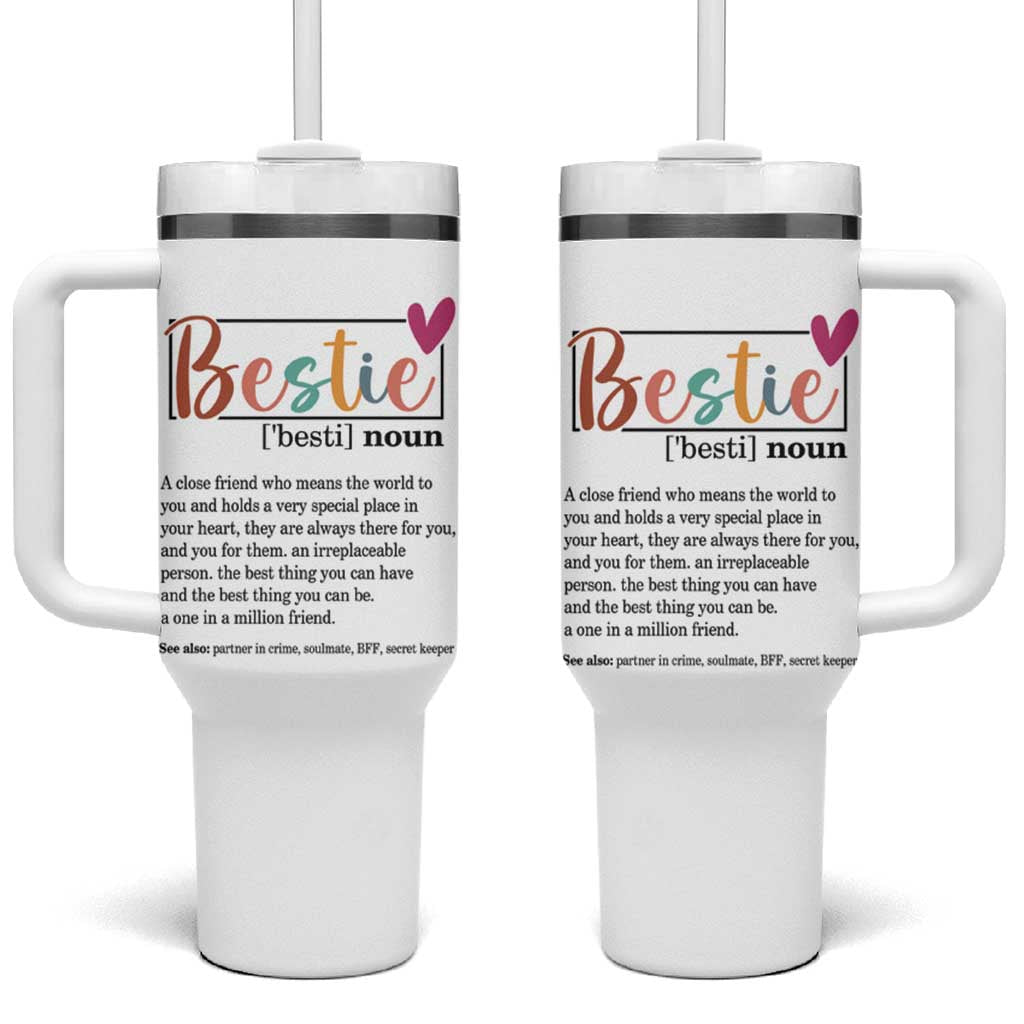 Gifts for Best Friends Tumbler With Handle Bestie Definition