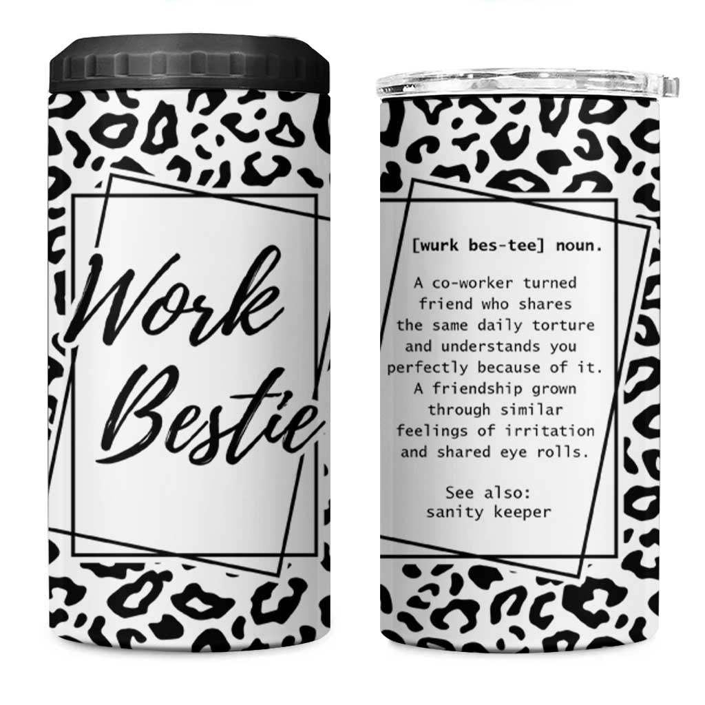 Gifts for Coworker 4 in 1 Can Cooler Tumbler Work Bestie Definition - Wonder Print Shop