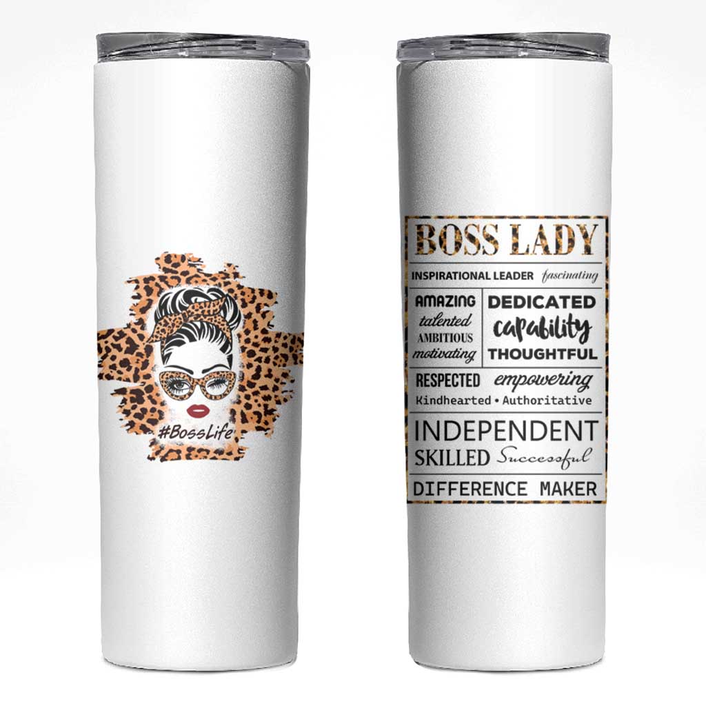 Best Boss Gifts for Women Skinny Tumbler Boss Lady Life Leopard