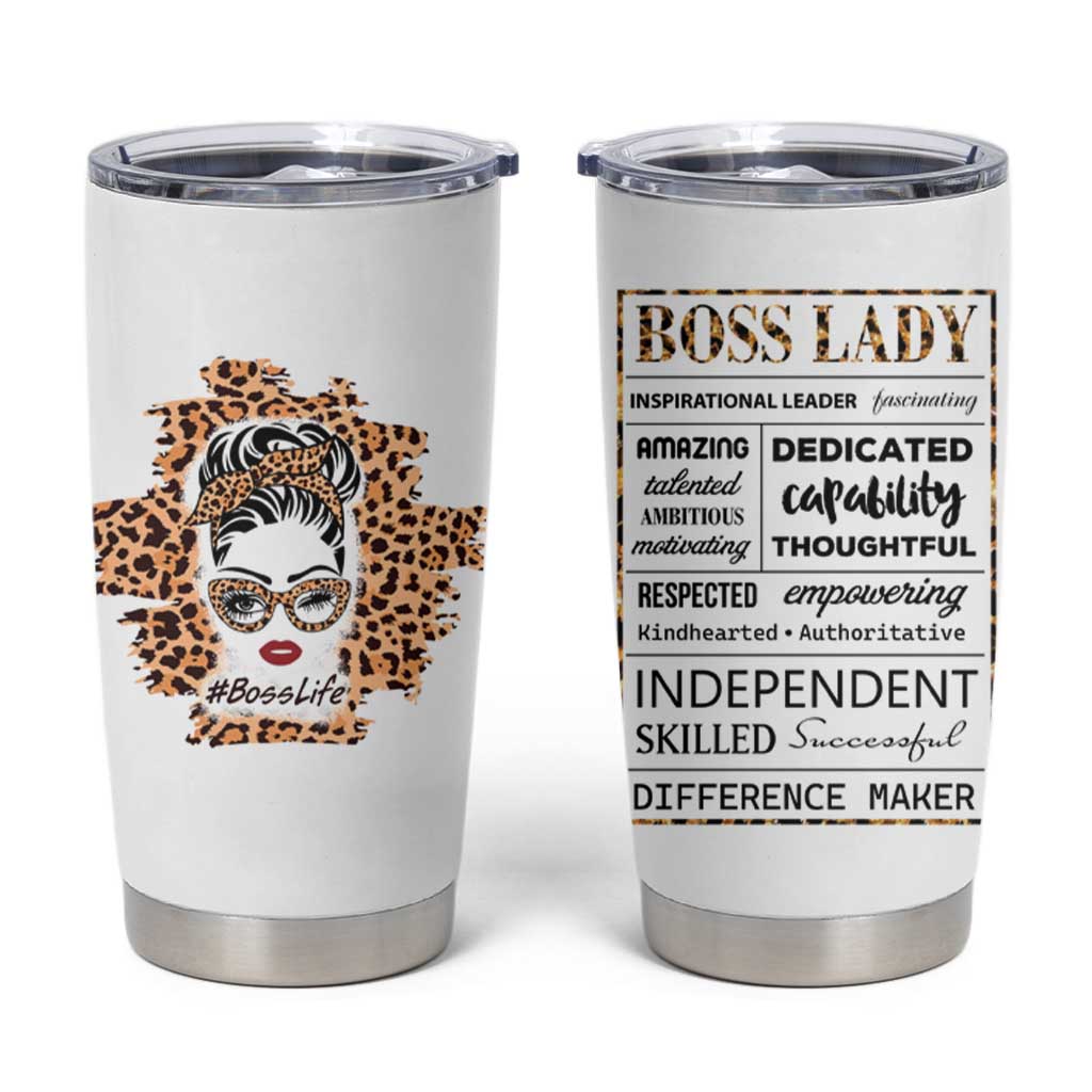 Best Boss Gifts for Women Tumbler Cup Boss Lady Life Leopard