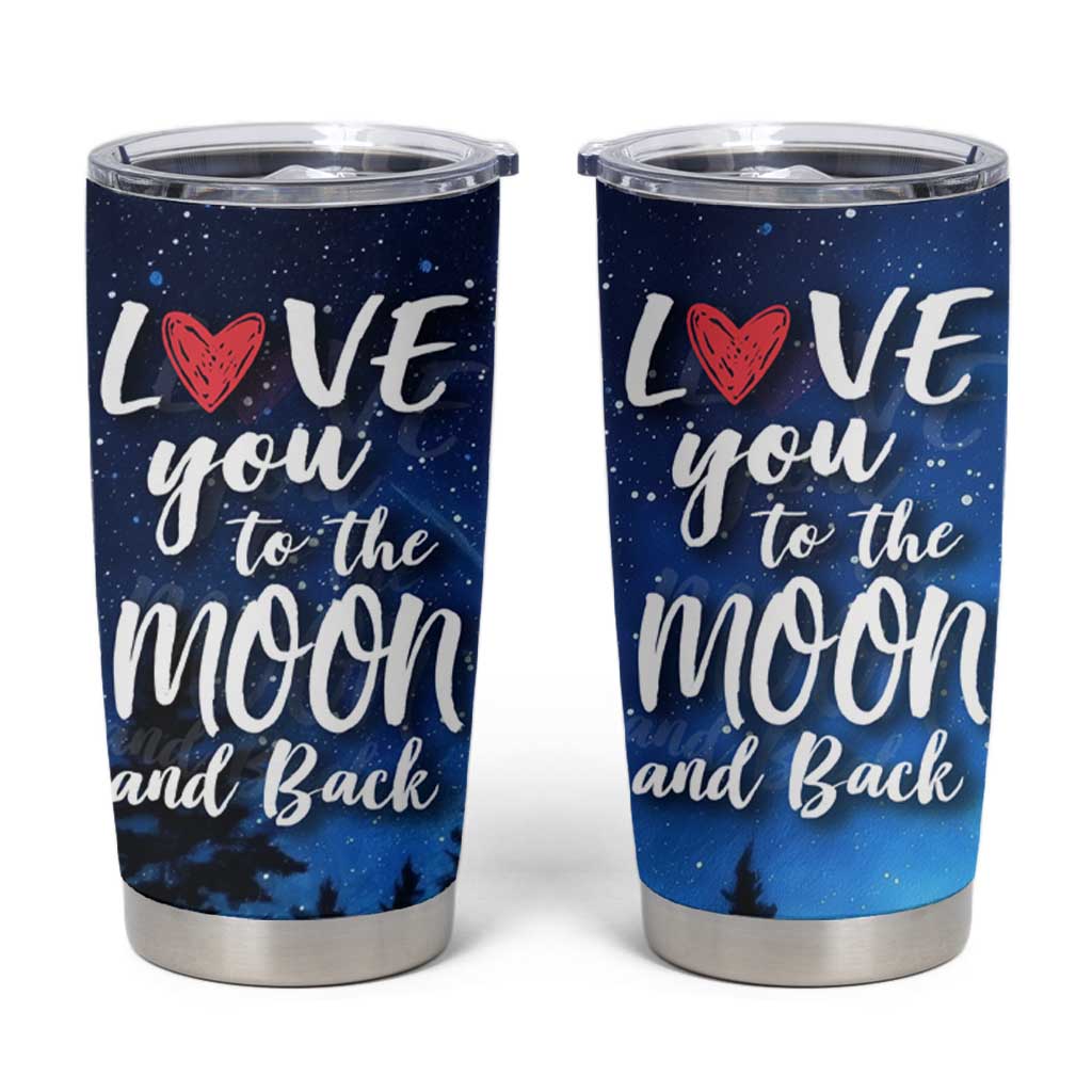 Romantic Gift for Couple Tumbler Cup Love You To The Moon And Back