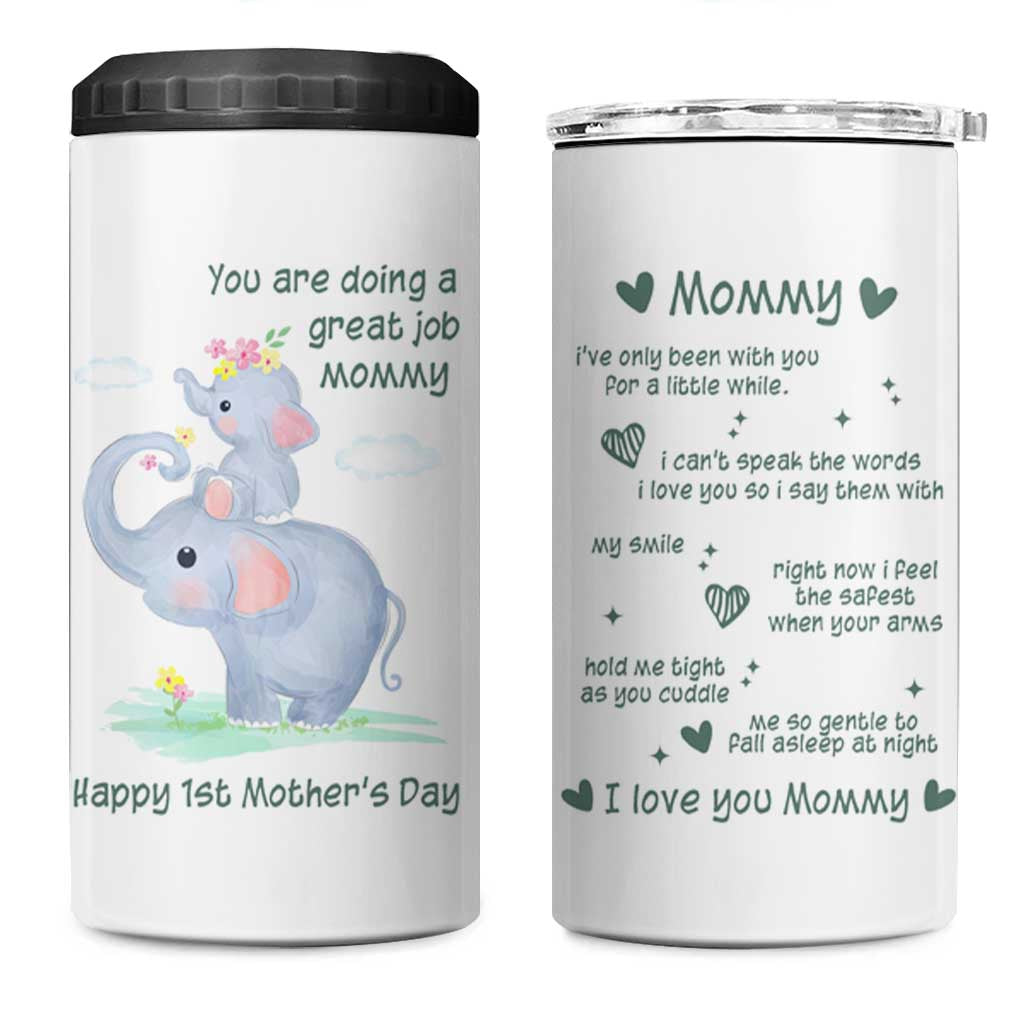 New Mom 4 in 1 Can Cooler Tumbler Happy 1st Mother's Day Gifts for First Time Mothers - Wonder Print Shop