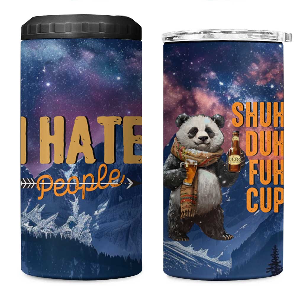 Funny Rude Bear 4 in 1 Can Cooler Tumbler Shu Duh Fuh Cup I Hate People Funny Gag Gifts for Introverts - Wonder Print Shop