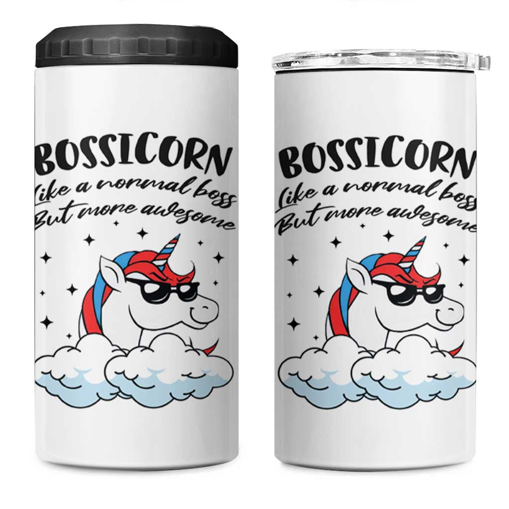 Thank You Gifts for Bosses 4 in 1 Can Cooler Tumbler Bossicorn Like A Normal Boss But More Awesome - Wonder Print Shop