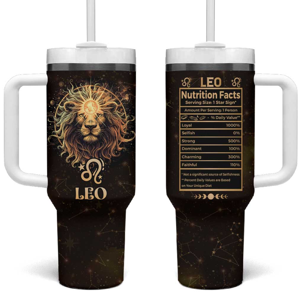 Leo Birthday Tumbler With Handle Born in July August Lion Zodiac Symbol Horoscope Astrology