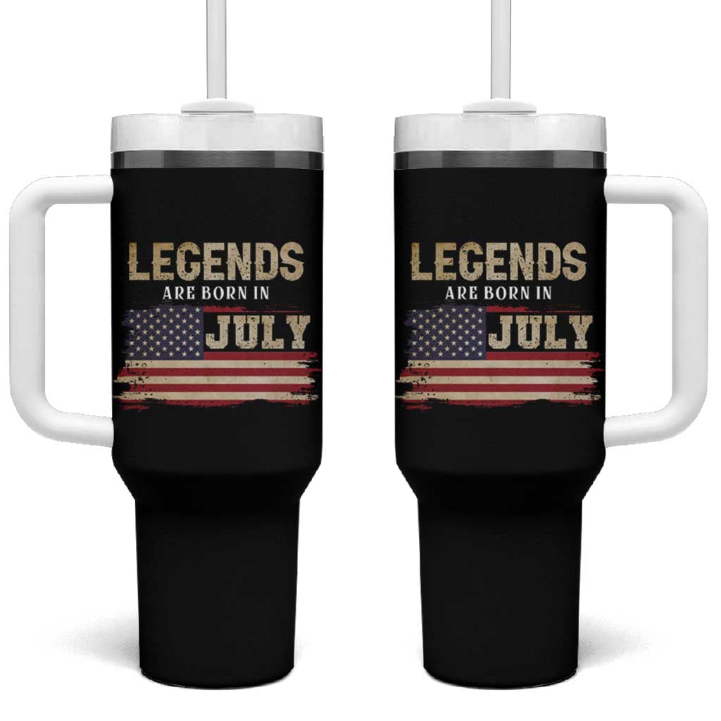 Legend Are Born In July Tumbler With Handle Birthday Patriotic American Flag