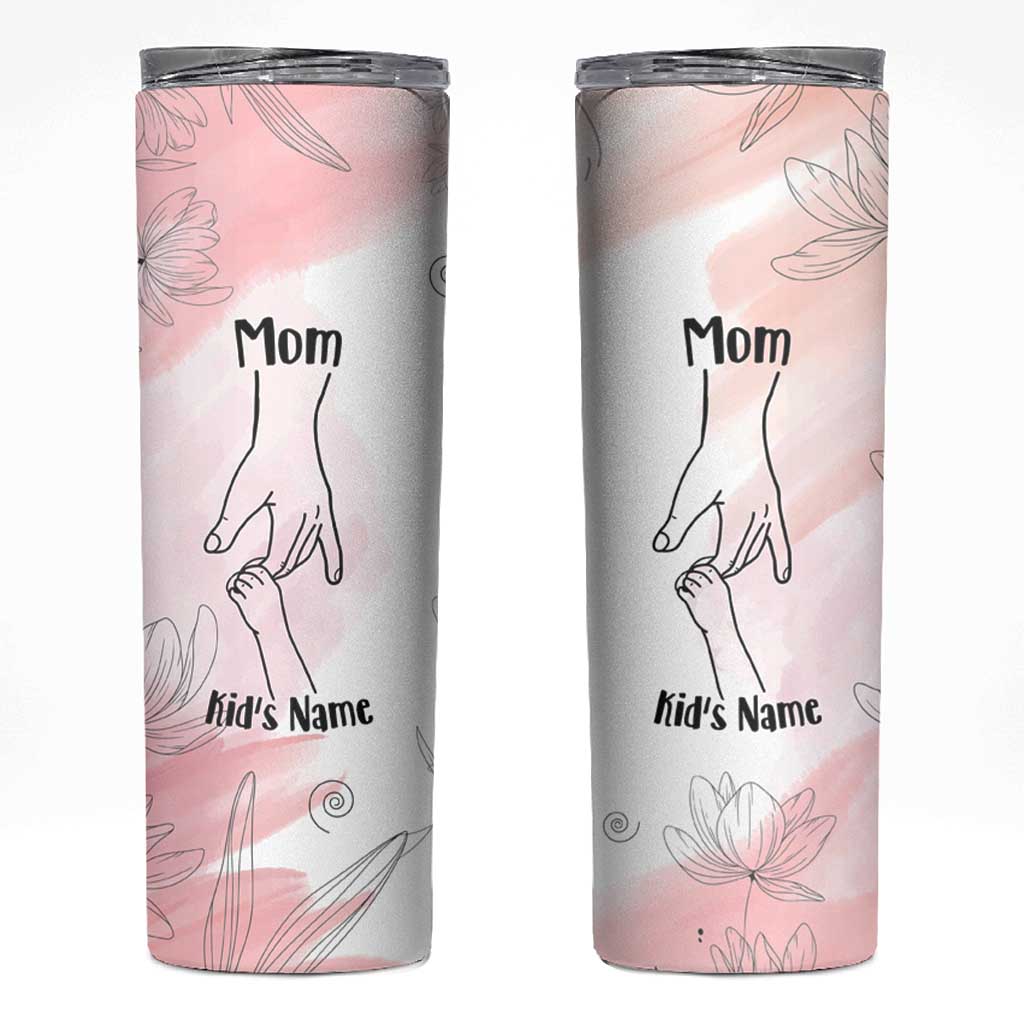 Personalized Mom Gifts Skinny Tumbler Mama Holding Hands Custom Kid Names Mothers Day Gift