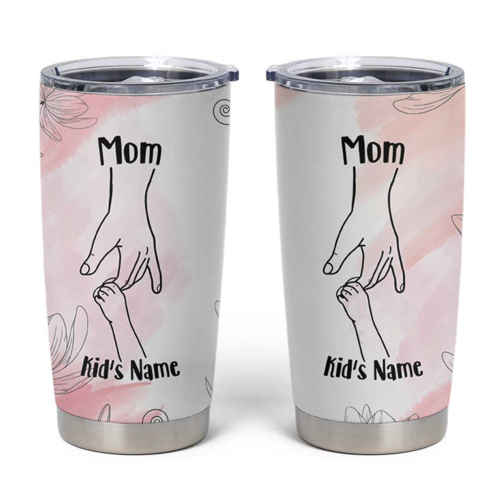 Personalized Mom Gifts Tumbler Cup Mama Holding Hands Custom Kid Names Mothers Day Gift