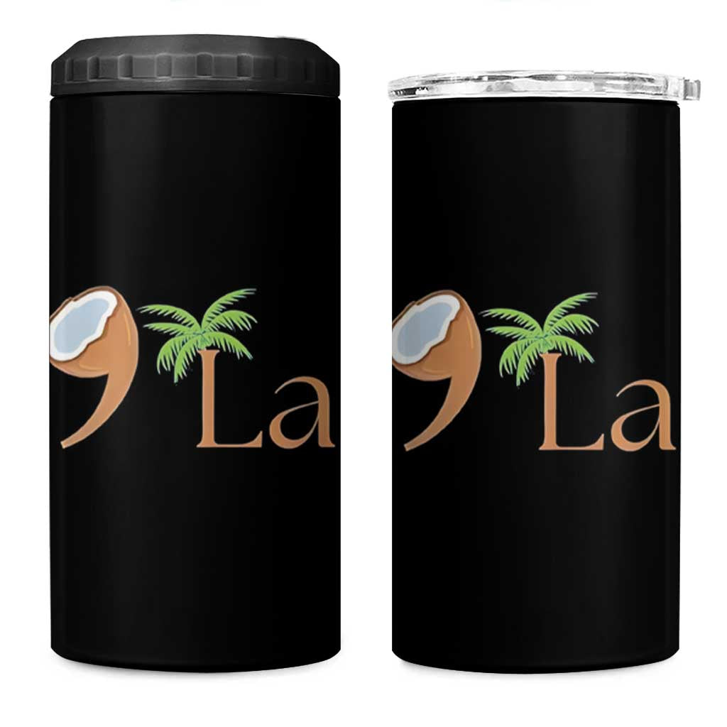 Harris 2024 Funny Coconut Tree 4 in 1 Can Cooler Tumbler Comma La Presidential Election - Wonder Print Shop