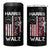 Harris Walz Waltz 2024 4 in 1 Can Cooler Tumbler US Flag Gun Democratic Madam President 4th Of July - Wonder Print Shop