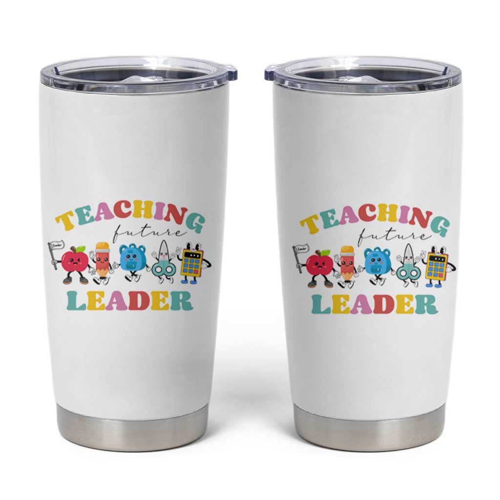 Teacher Tumbler Cup Retro Teaching Future Leaders Groovy Teacher Back To School