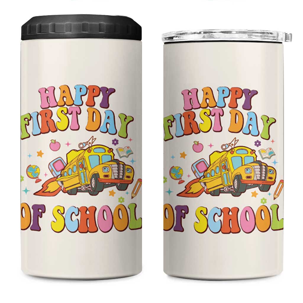 Teacher Gifts 4 in 1 Can Cooler Tumbler Happy First Day Of School - Wonder Print Shop