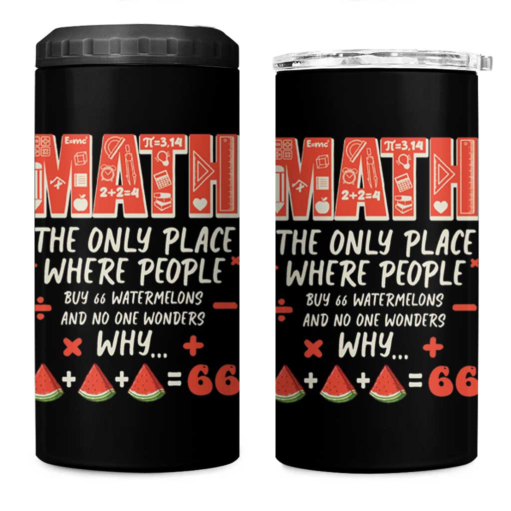 Funny Math Teacher Joke 4 in 1 Can Cooler Tumbler Back to School - Wonder Print Shop