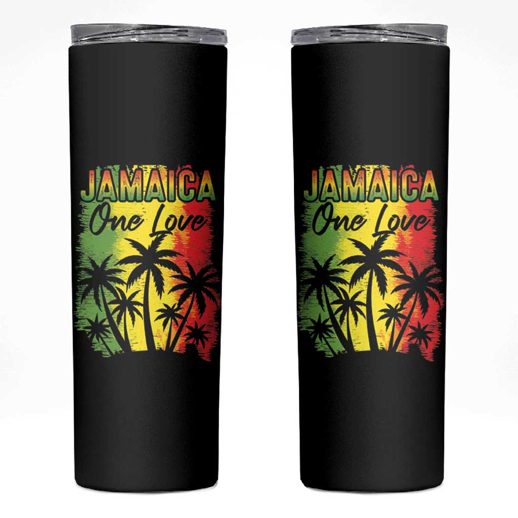 Jamaican Pride Skinny Tumbler One Love Jamaica Peace Sunset Travel Vacation Souvenir