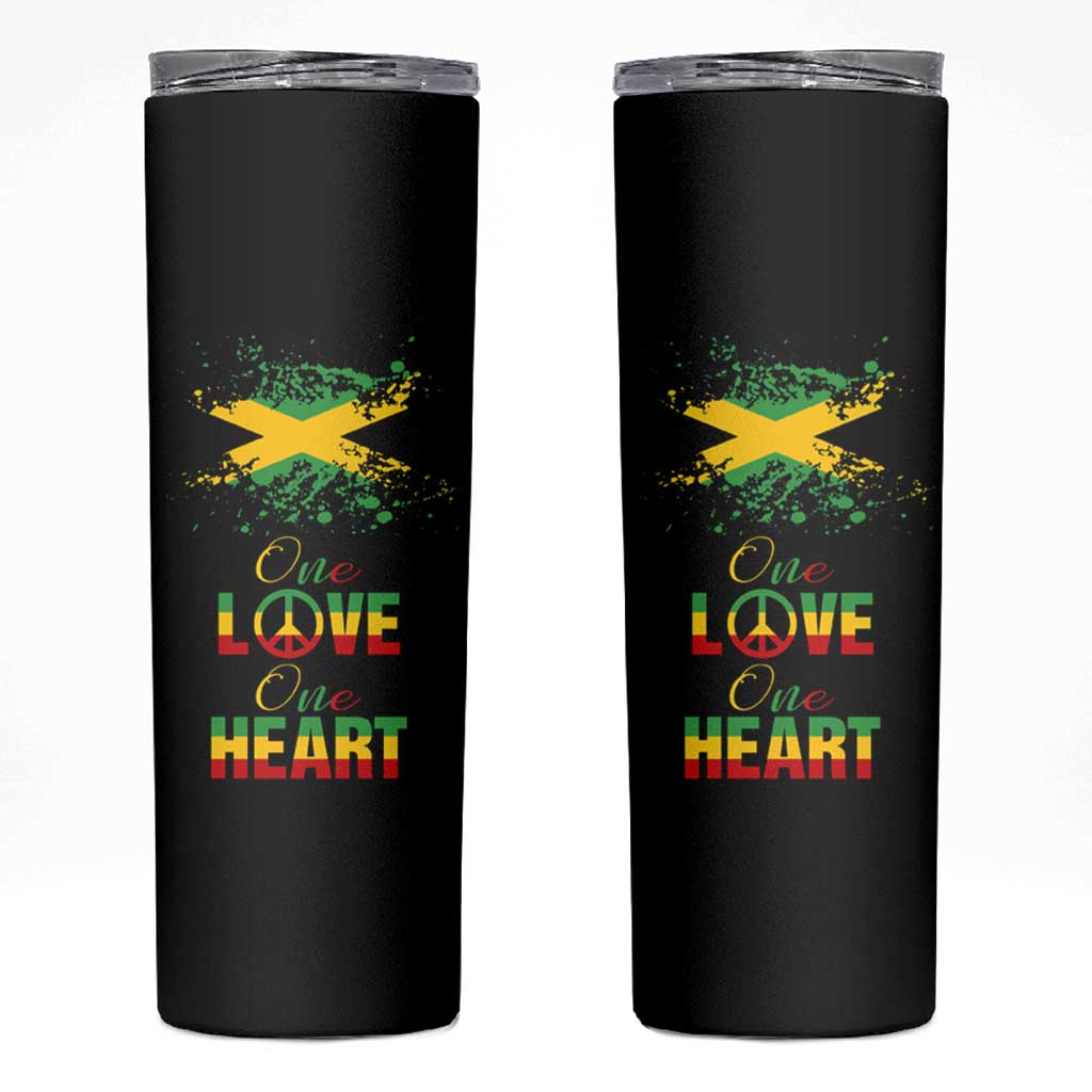 Roots Rock Reggae Skinny Tumbler One Love One Heart Marley Peace Rastafari