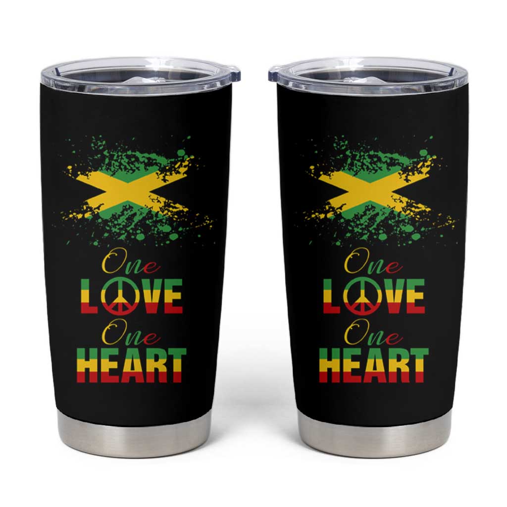 Roots Rock Reggae Tumbler Cup One Love One Heart Marley Peace Rastafari