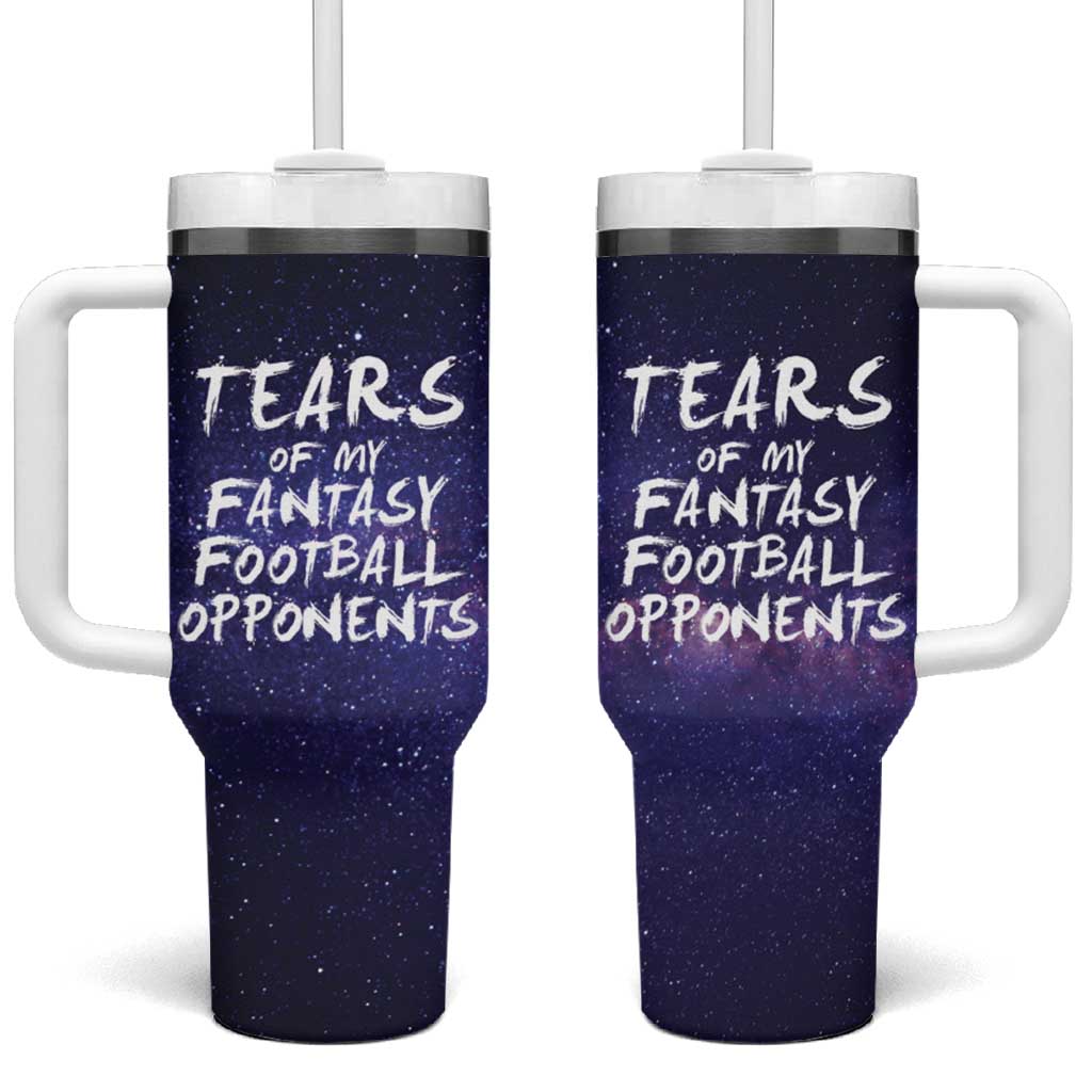 Funny American Football Tumbler With Handle Tears of My Fantasy Football Opponents Coffee Cup