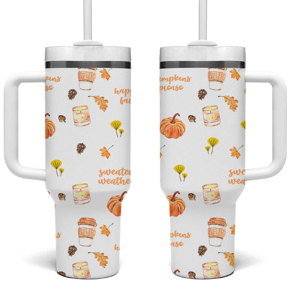 Pumpkin Season Fall Gift Tumbler With Handle Autumn Travel Cup For Thanksgiving - Wonder Print Shop