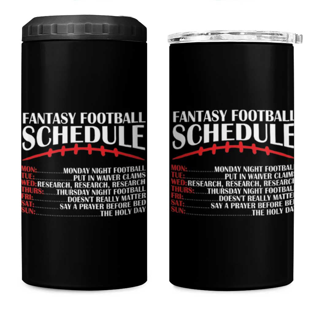 American Fantasy Football Lines 4 in 1 Can Cooler Tumbler Funny Schedule Cool Sports Player - Wonder Print Shop