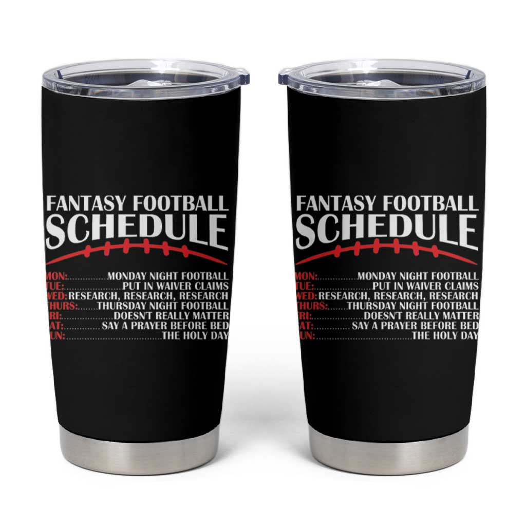 American Fantasy Football Lines Tumbler Cup Funny Schedule Cool Sports Player